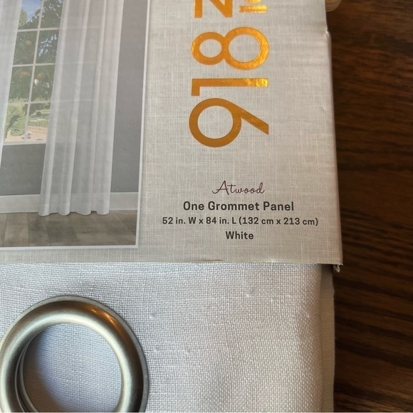 NWT No. 918 white Atwood grommet top curtain panel size 52” x 84” - Picture 3 of 7